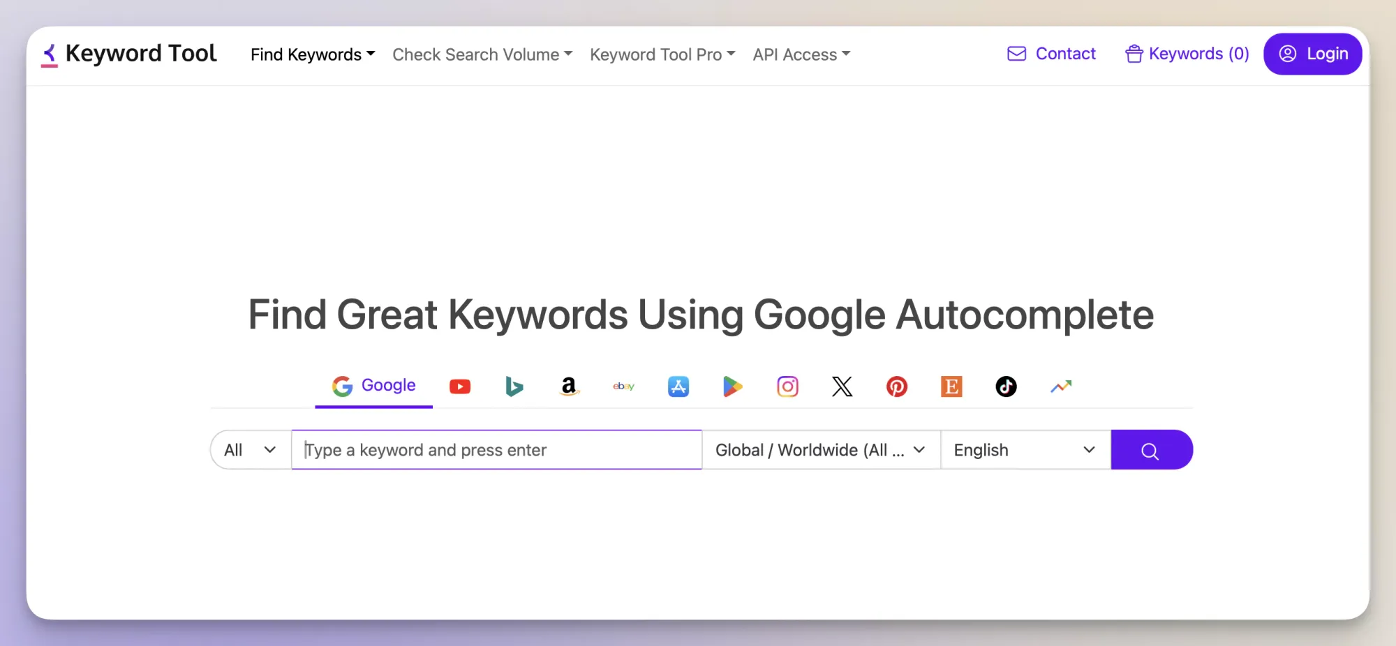 google keyword tool for seo
