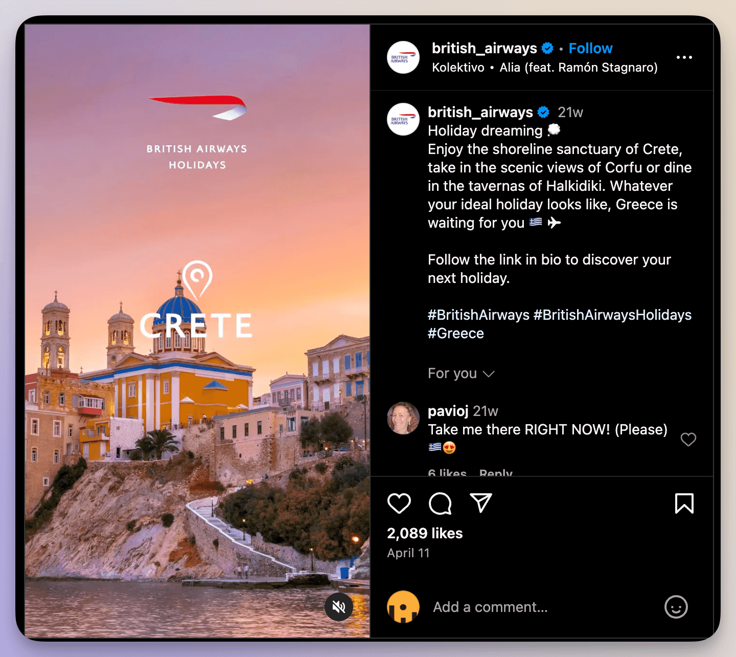 content pillar example - travel inspiration 