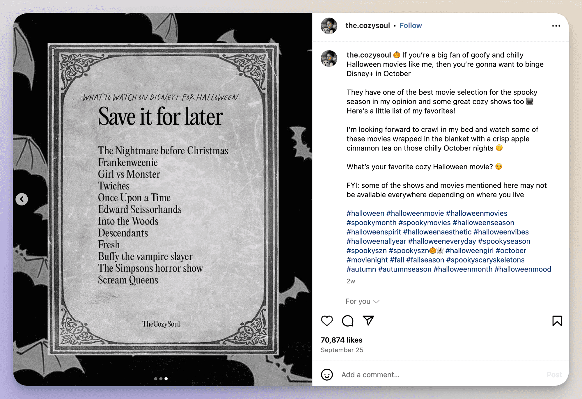 list halloween post idea