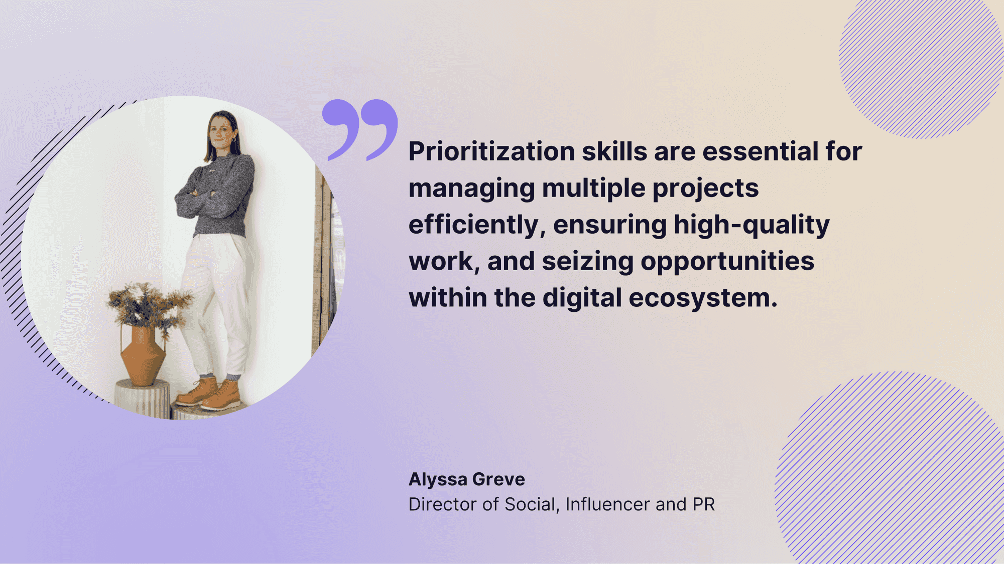 quote from alyssa greve about the need for prioritizing