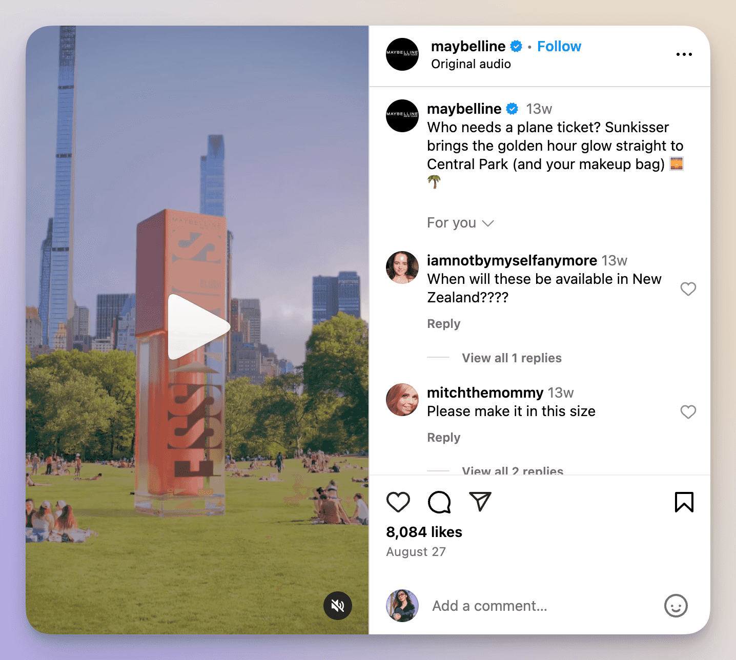 maybelline ar filter social campaign