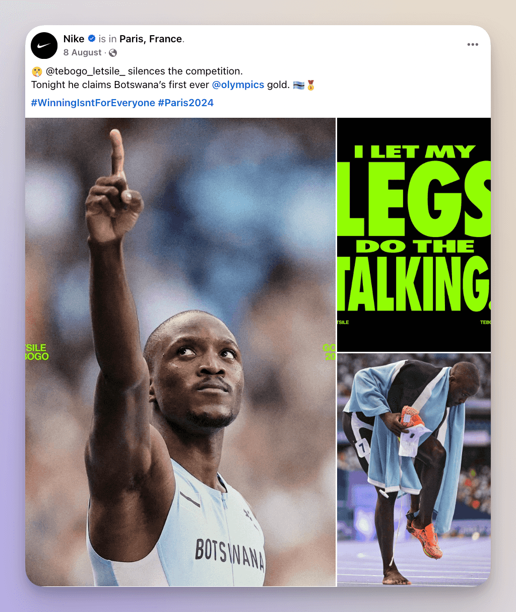 nike influencer post on facebook