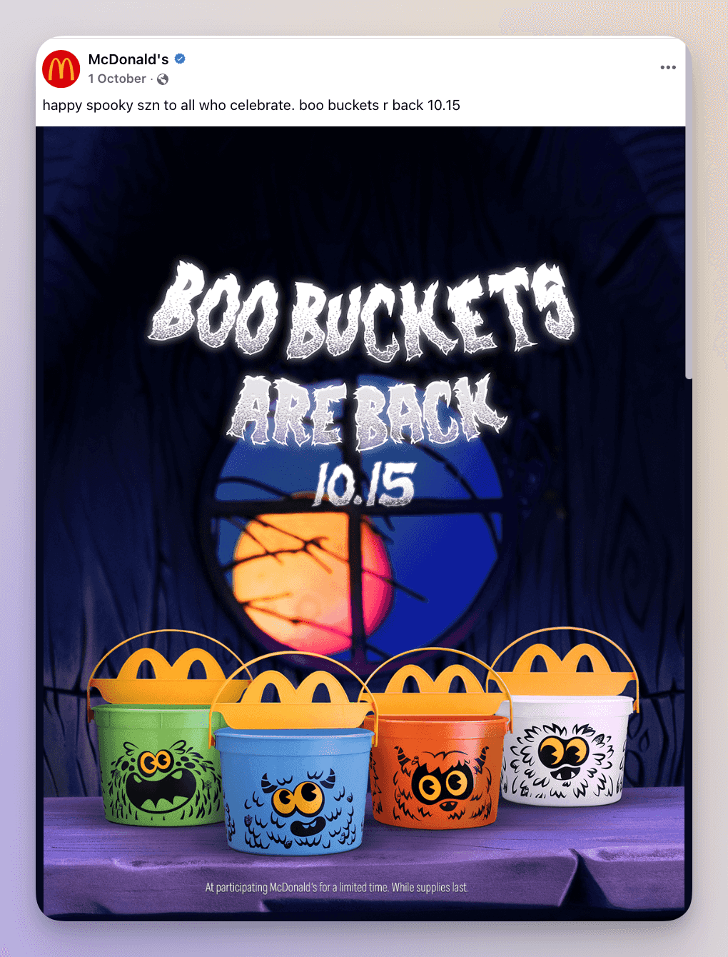 seasonal content facebook post idea