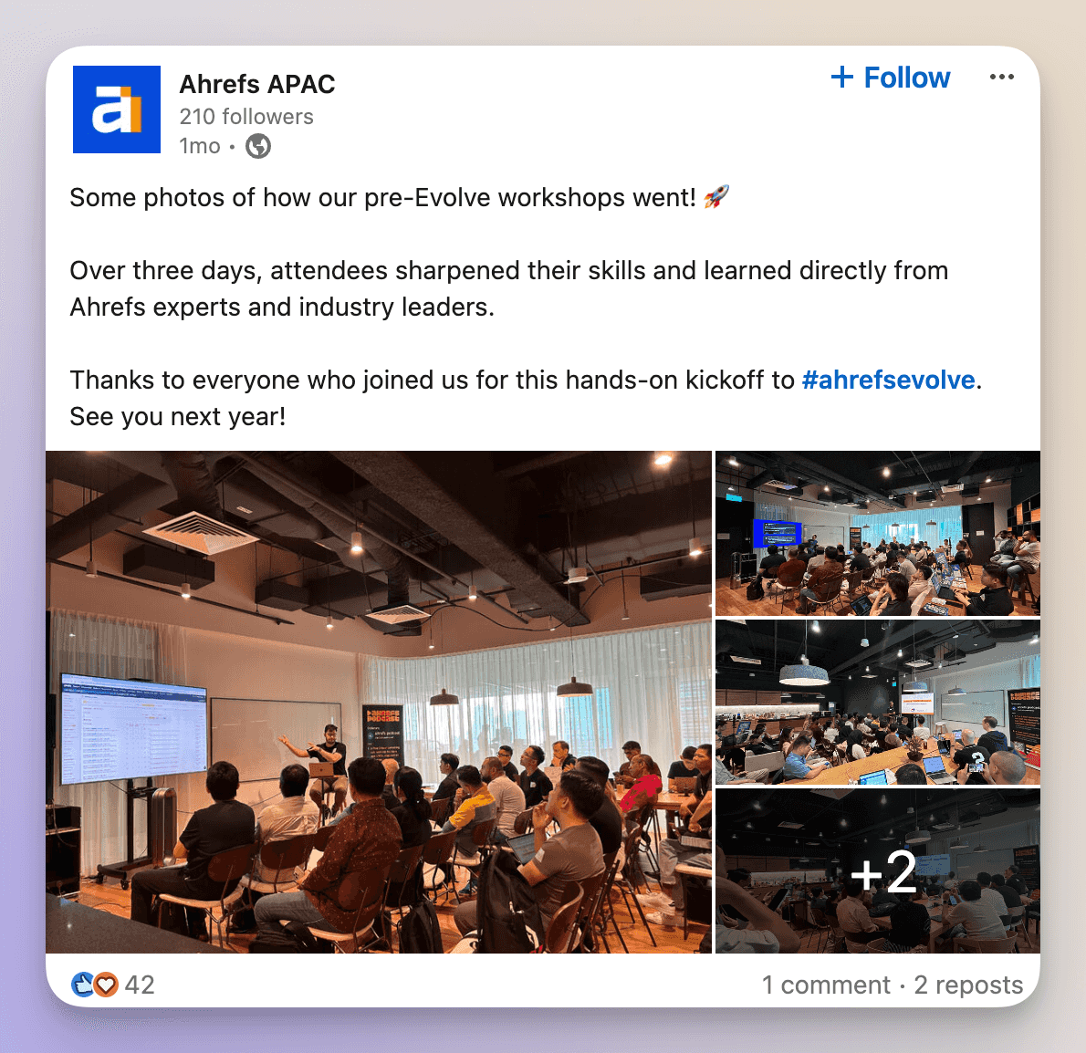 ahrefs event promotion on social media
