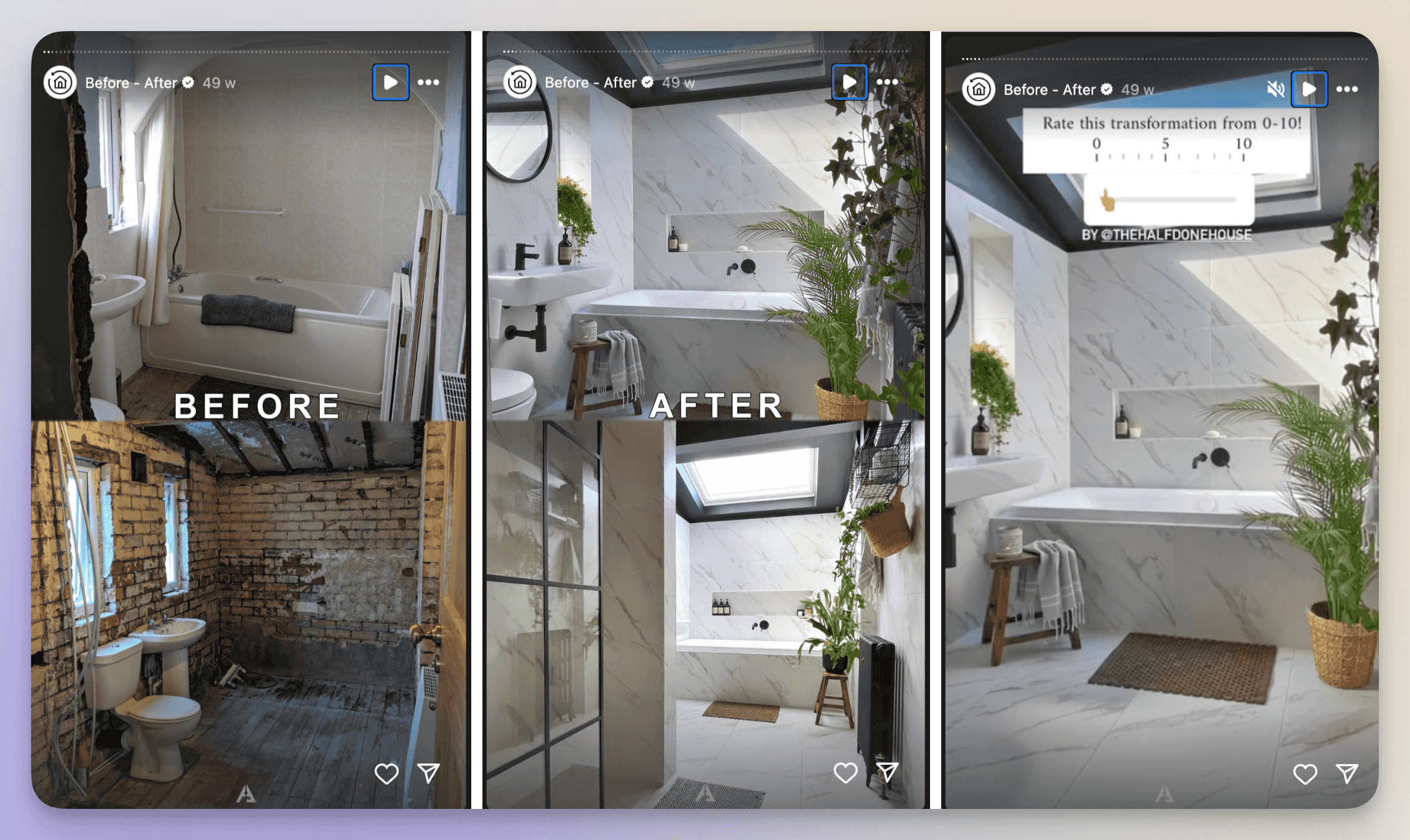 before & after instagram story idea