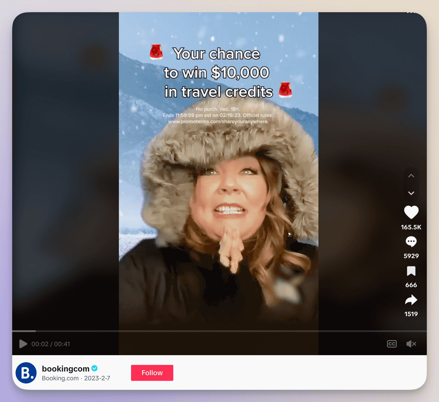 booking tiktok contest