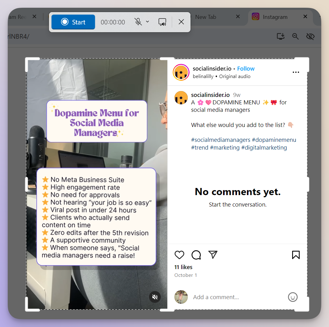 instagram reels screen recording for download