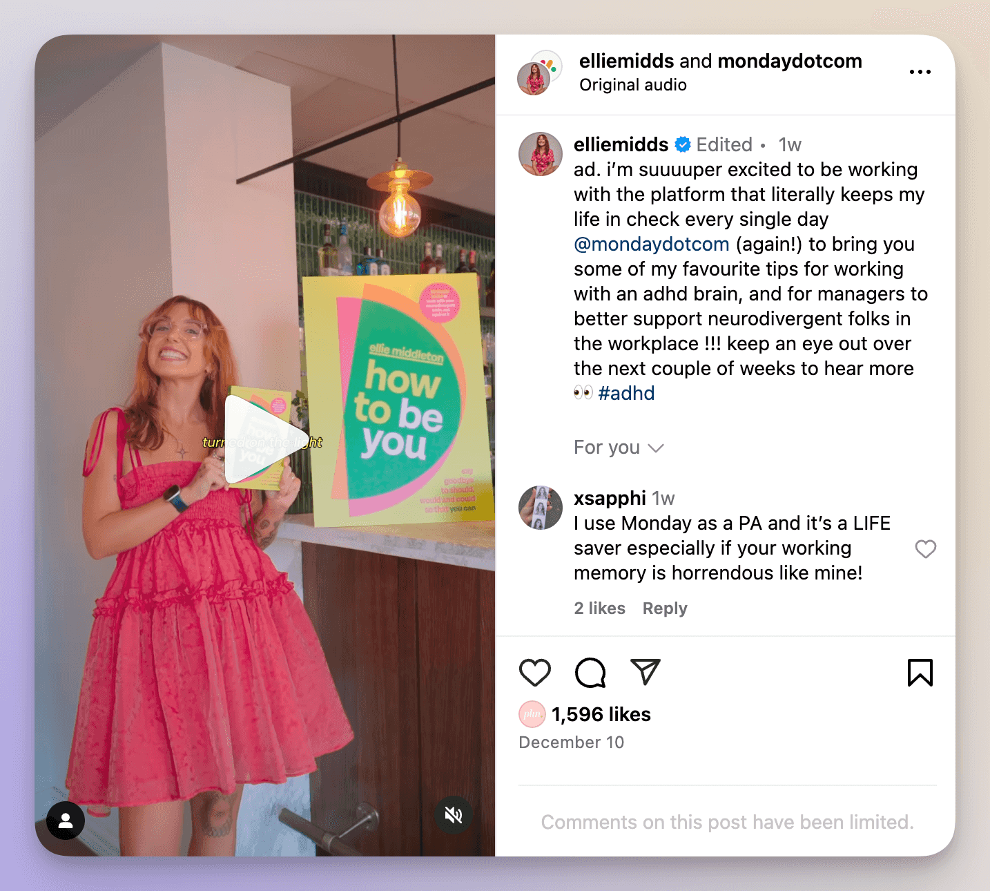 monday.com instagram reel example