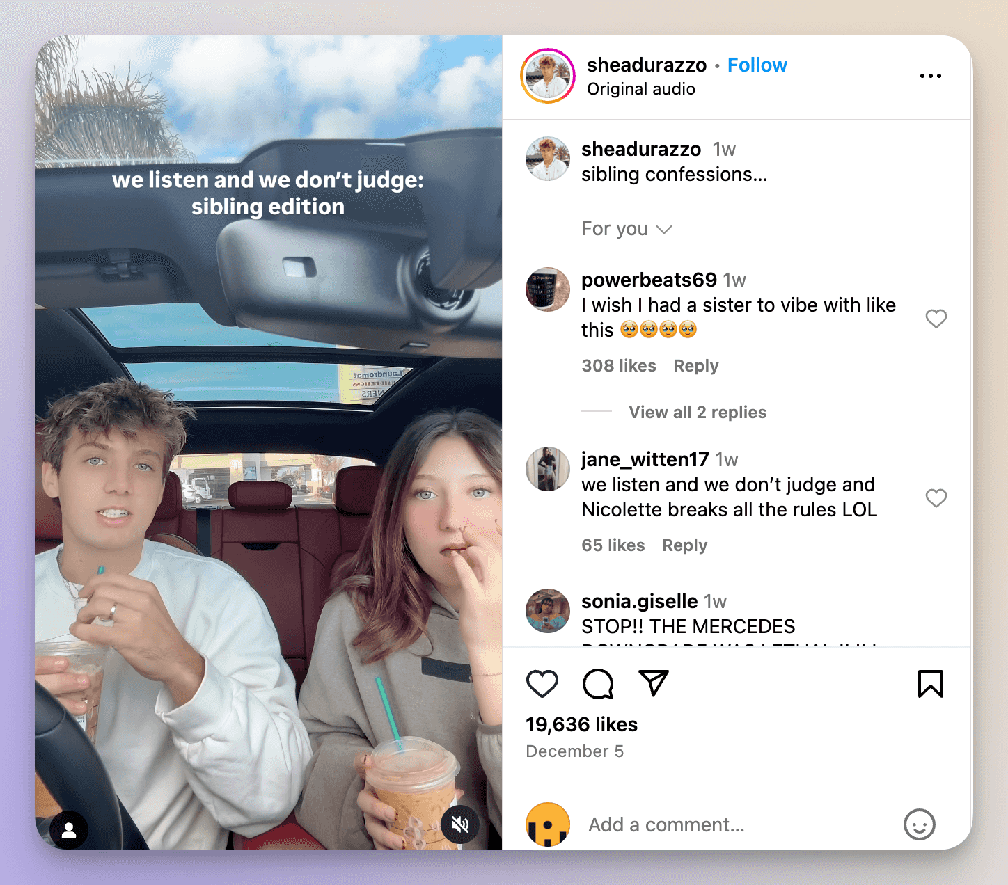 We listen and we don't judge trend