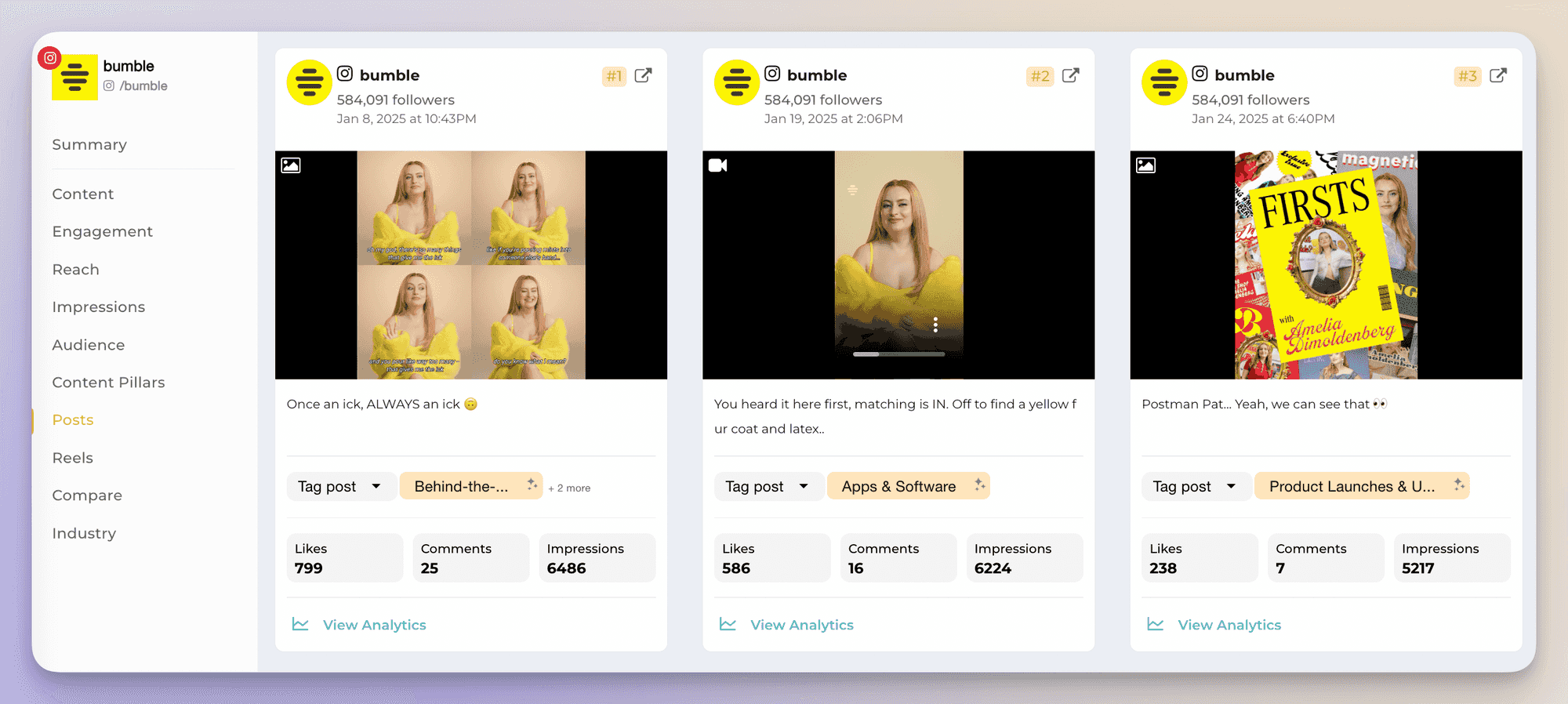bumble influencer campaign data