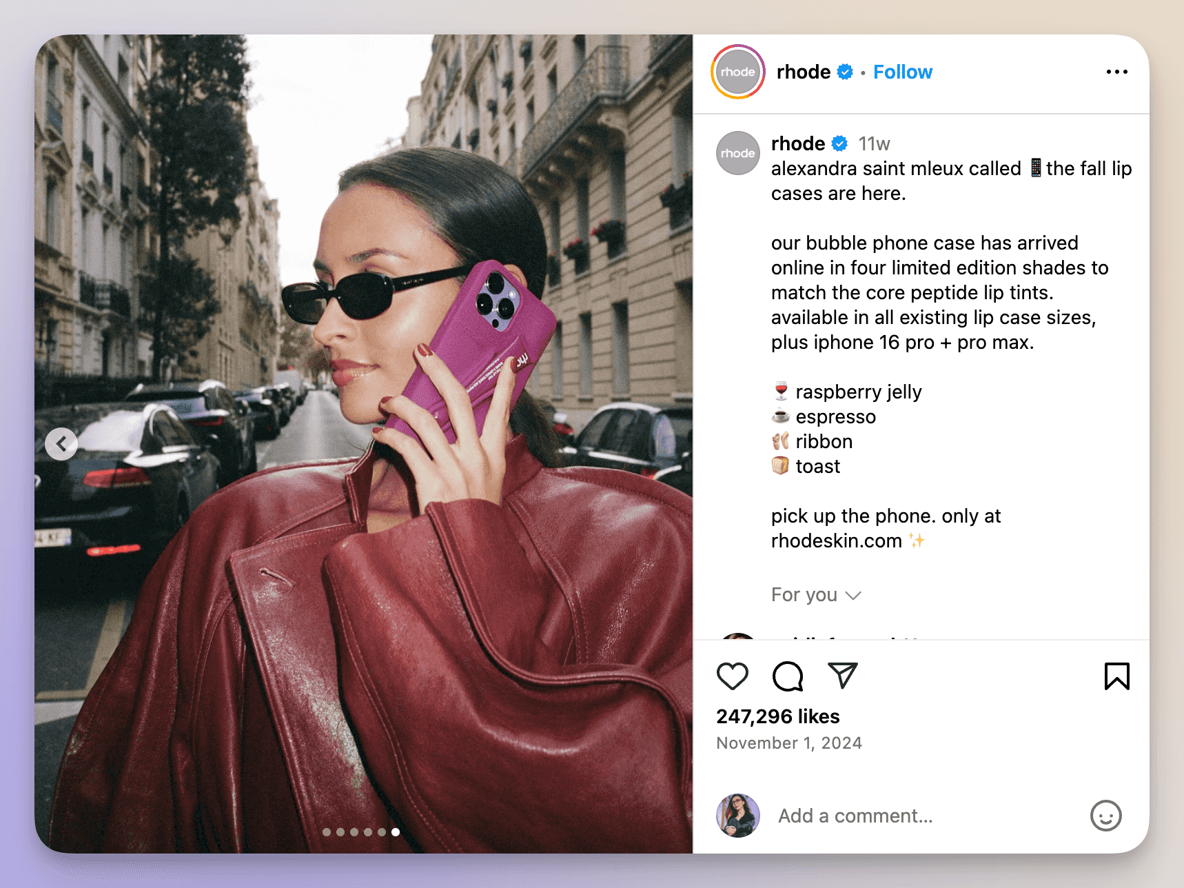 rhode influencer partnership example