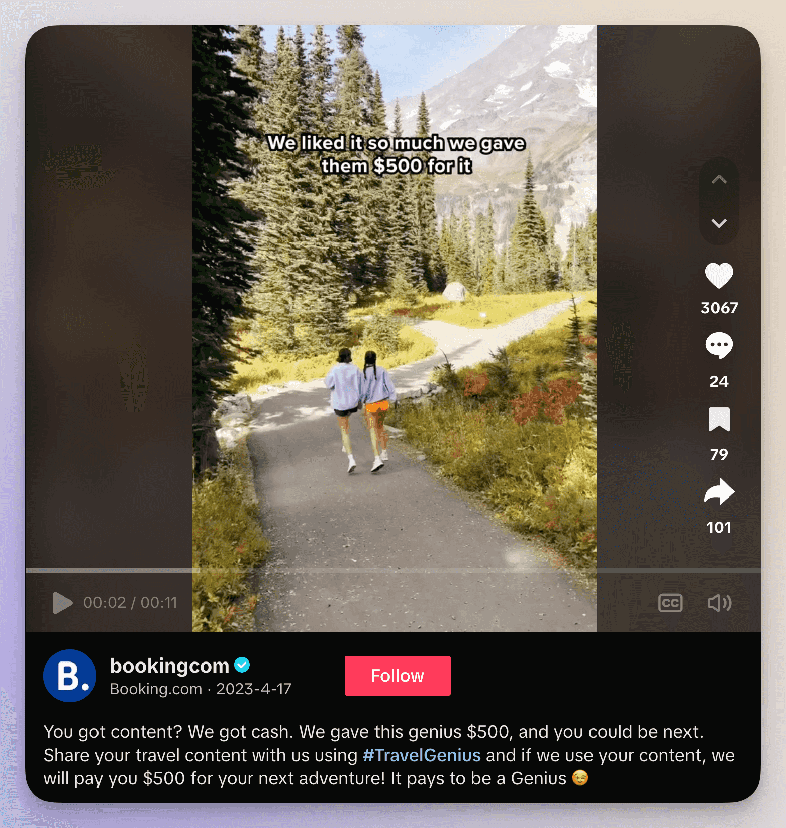 booking.com travel genius challenge on tiktok