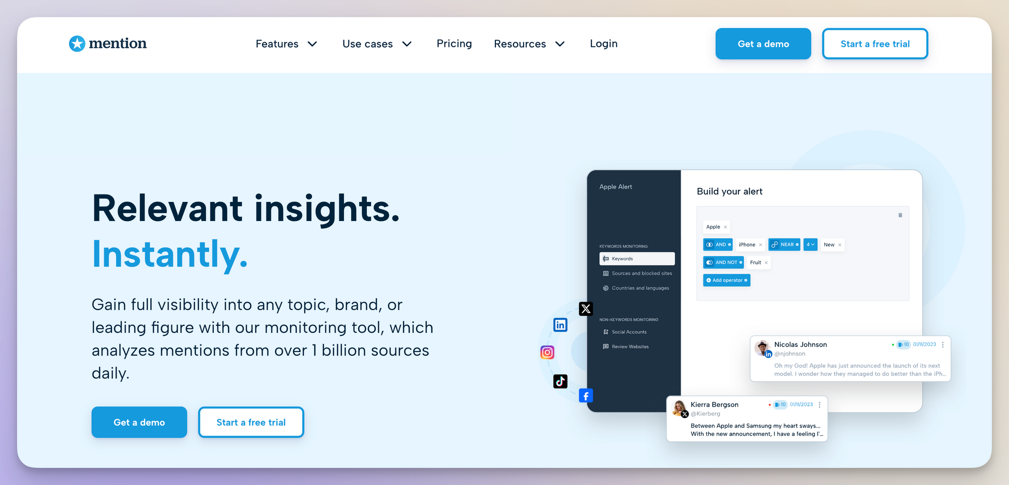 mention as a social media monitoring tool