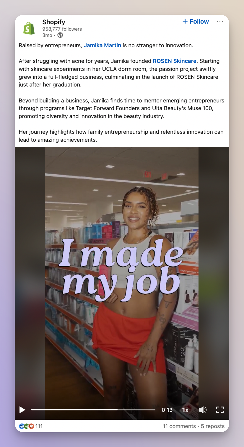 shopify linkedin video