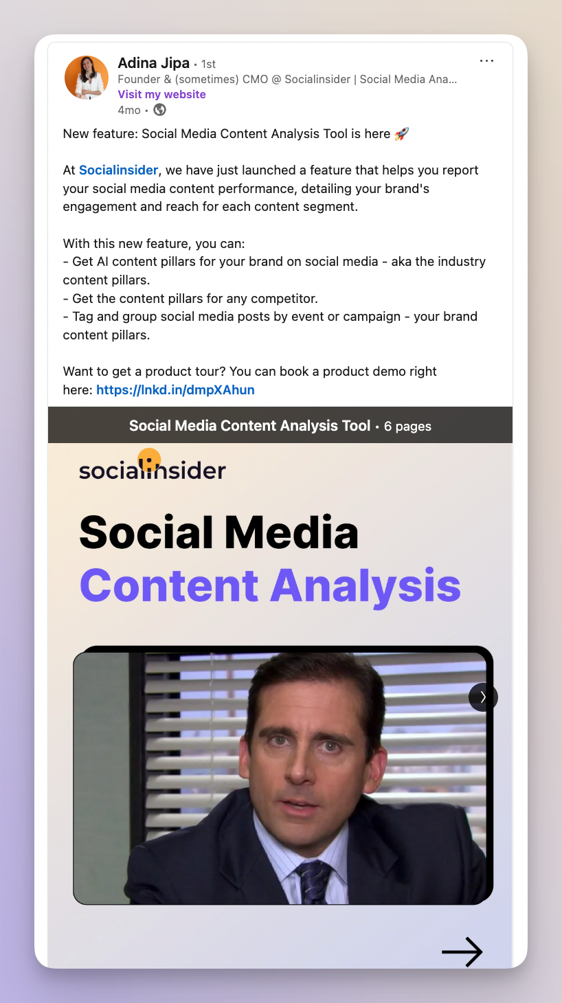 adina jipa linkedin post example