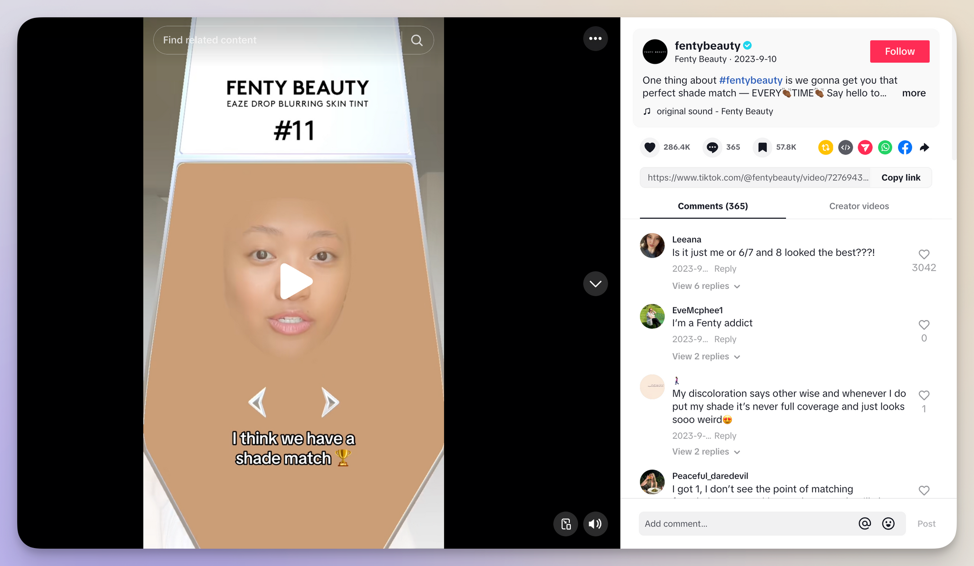 fenty beauty tiktok filter
