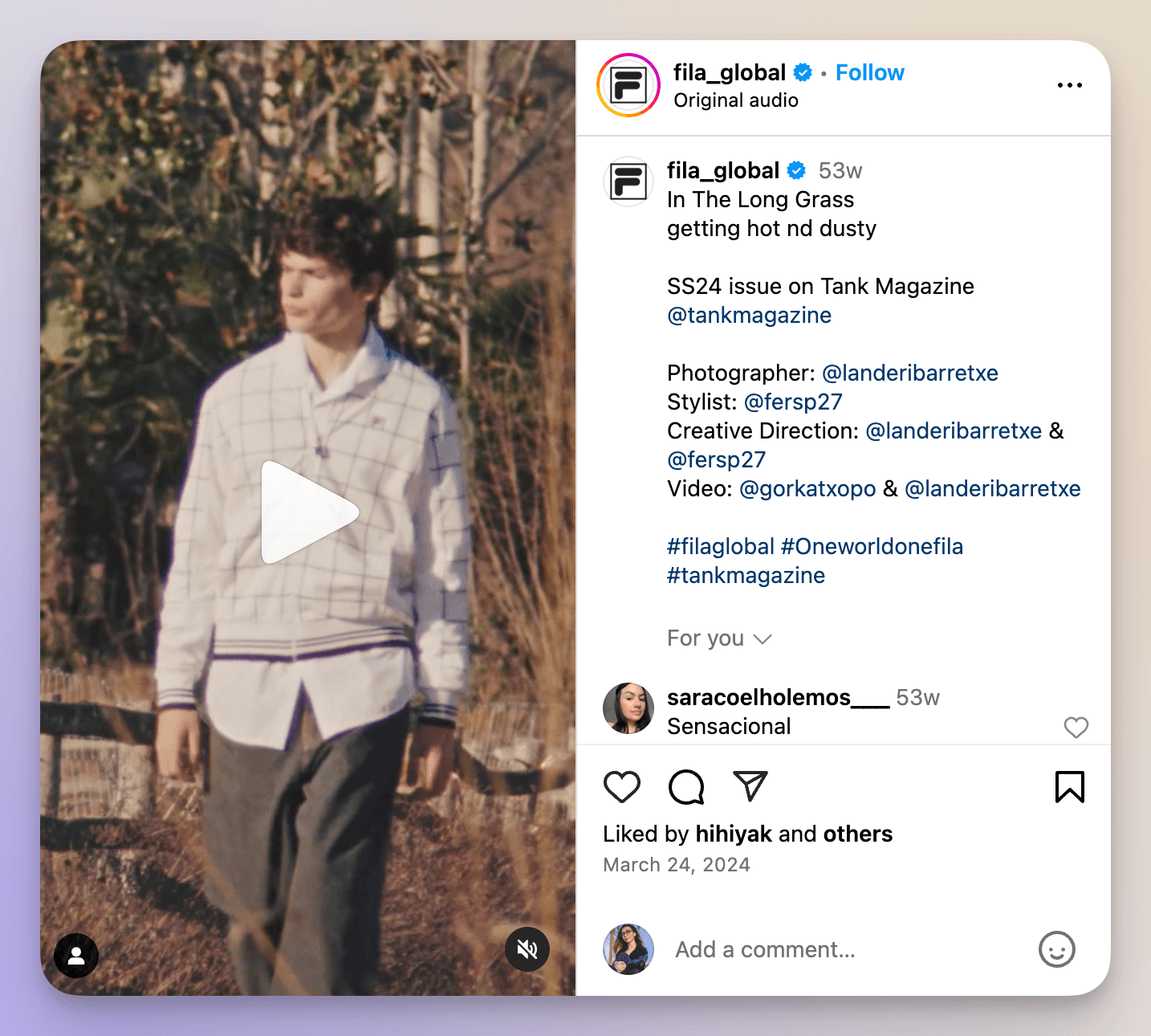 fila instagram reel example