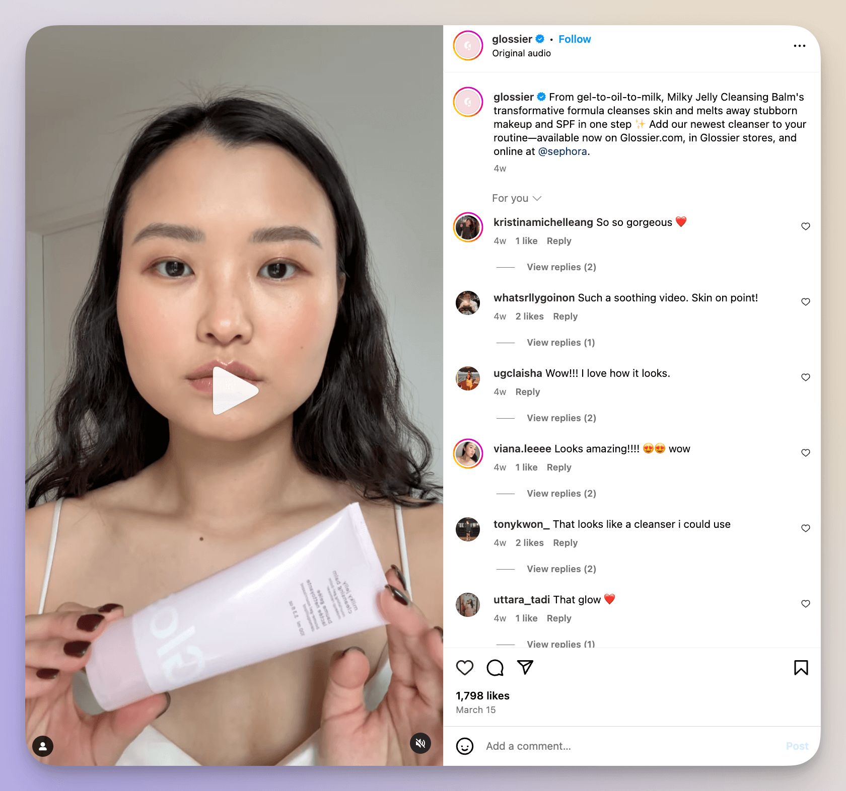 glossier instagram campaign