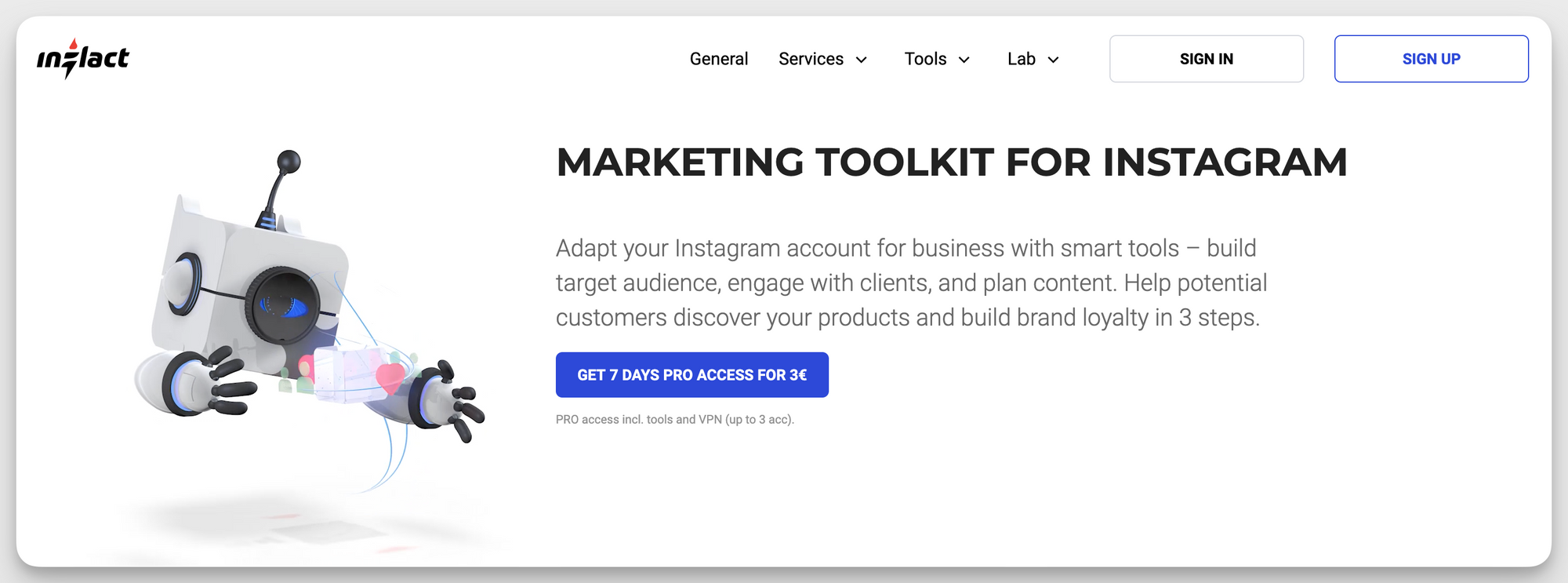 inflact toolkit for instagram