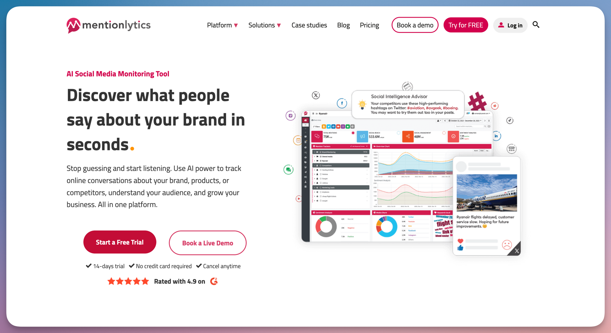 Mentionlytics social media tool for sentiment analysis