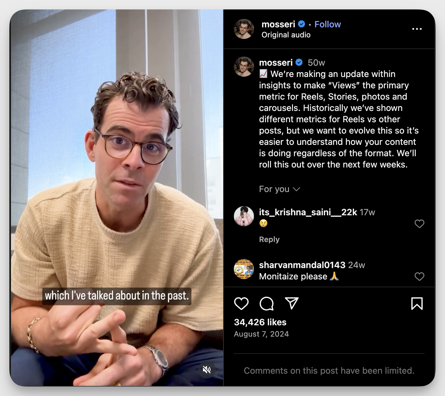 impressions vs views instagram announcement