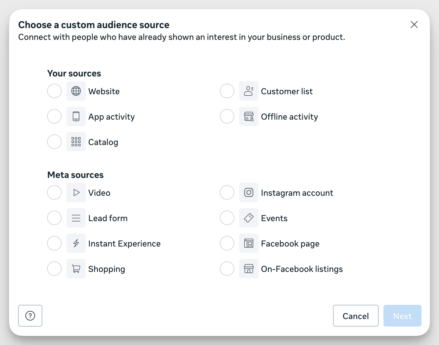 meta ads custom audience
