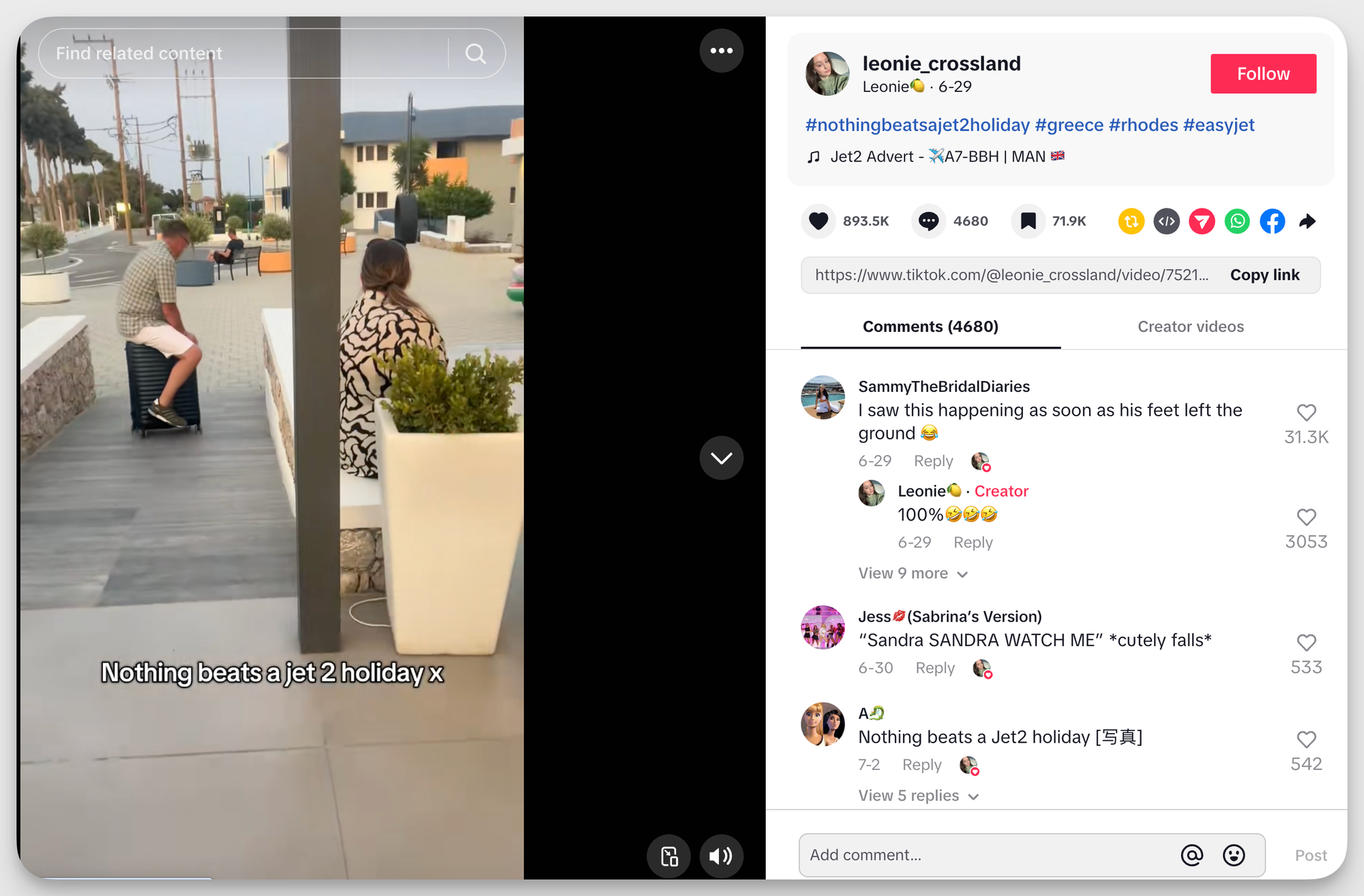 Nothing beats a Jet2 Holiday TikTok trend