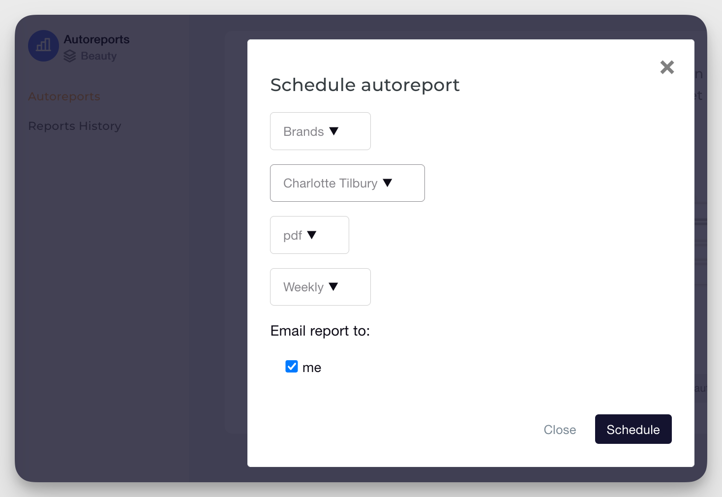 socialinsider schedule autoreports