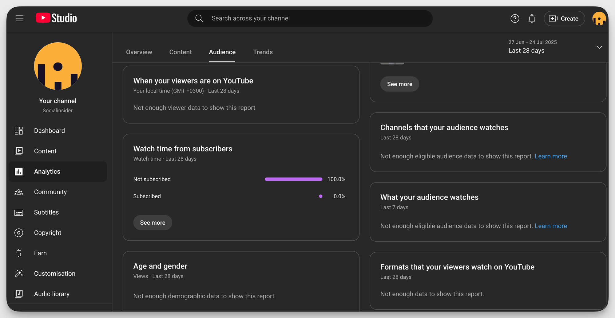 socialinsider youtube audience analytics
