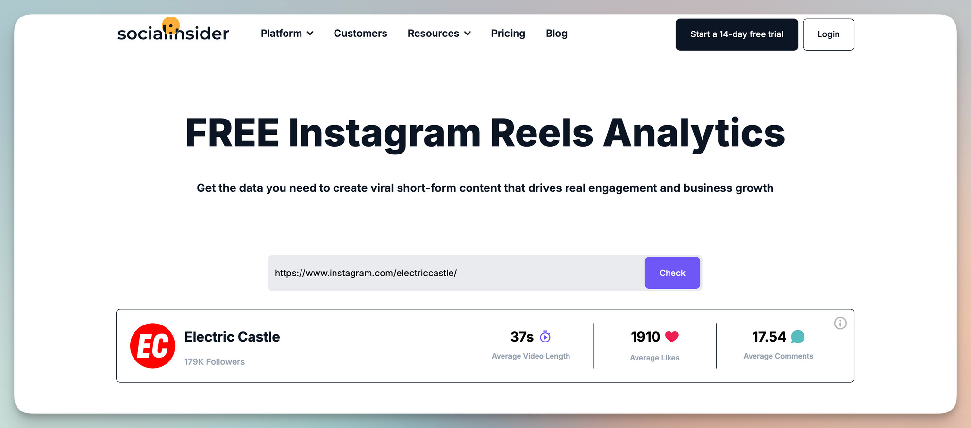 Instagram Reels Analytics