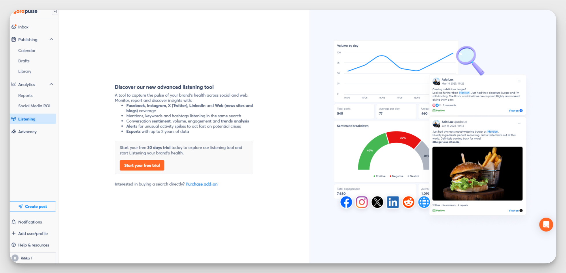 agorapulse listening tool