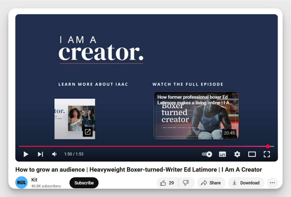 kit youtube video example