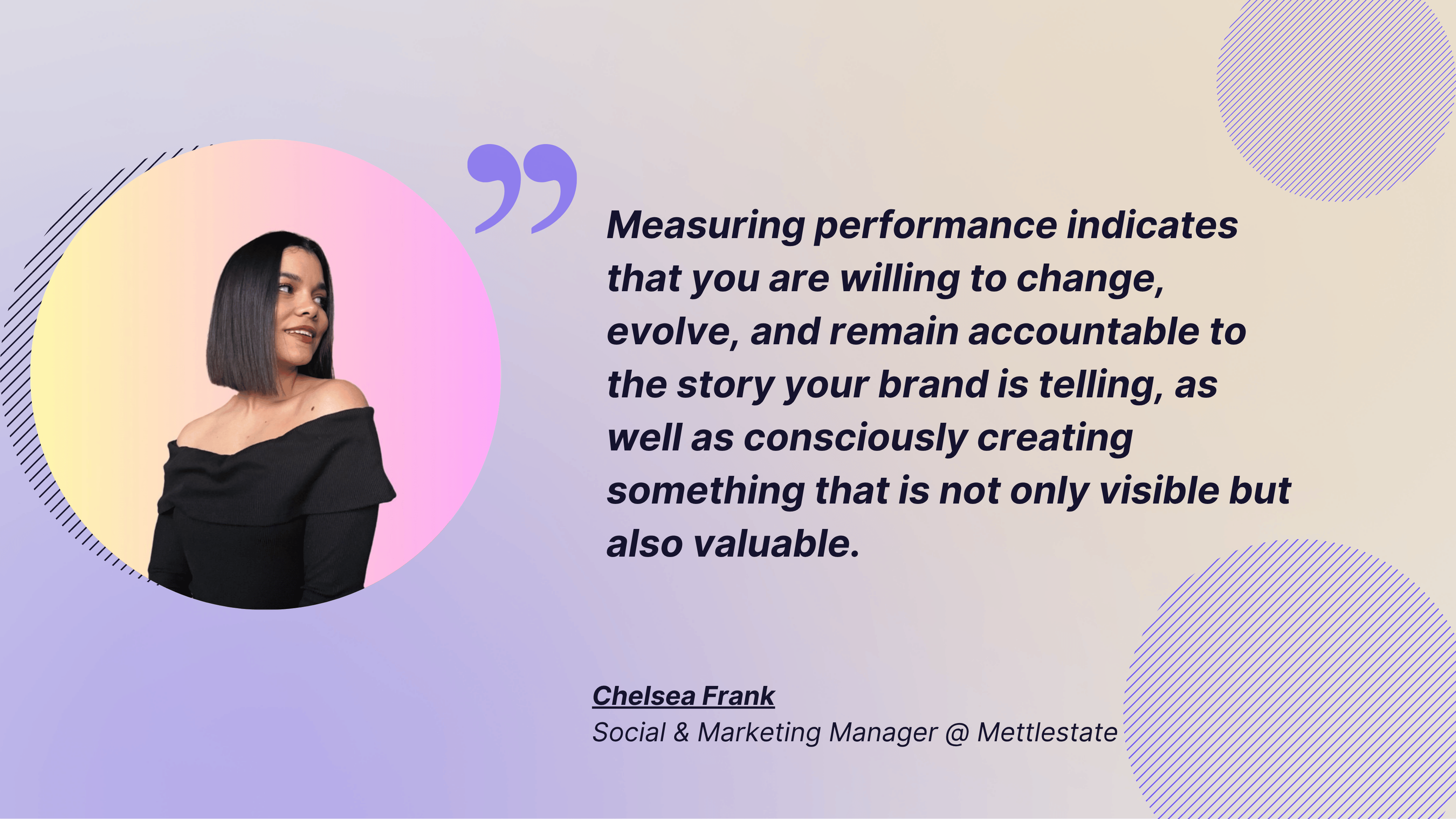 quote about the importance of measuring brand performance by chelsea frank