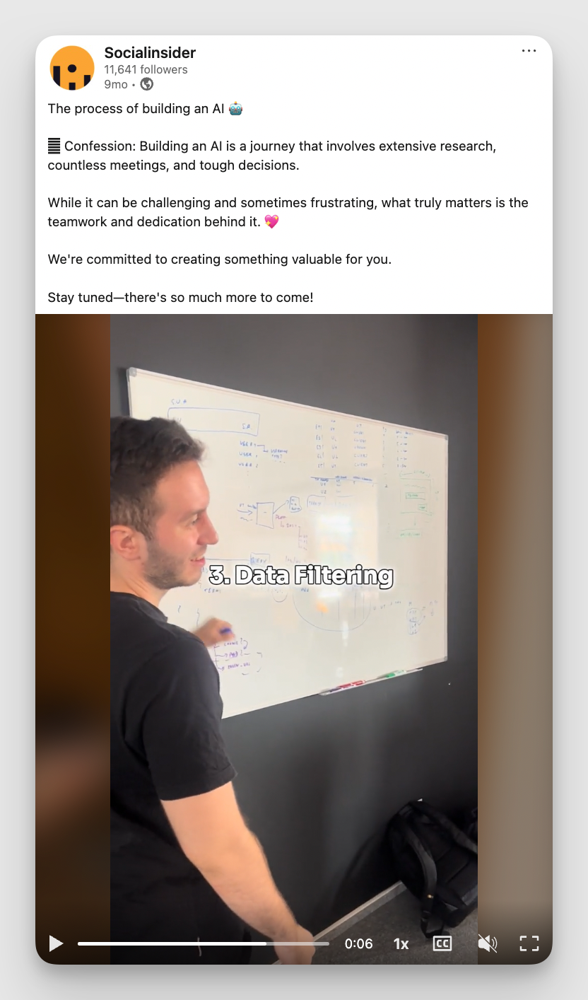 social bts linkedin video content example
