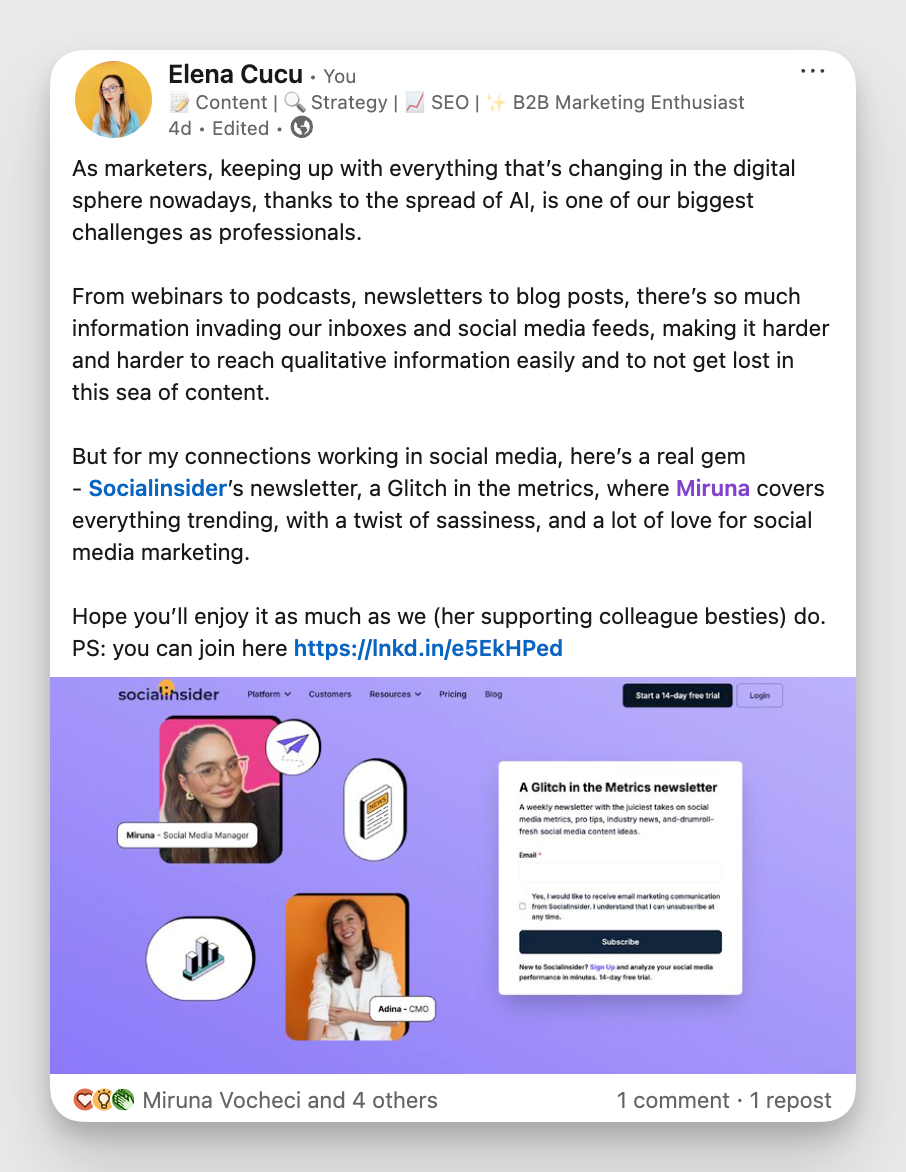 socialinsider employee generated content example