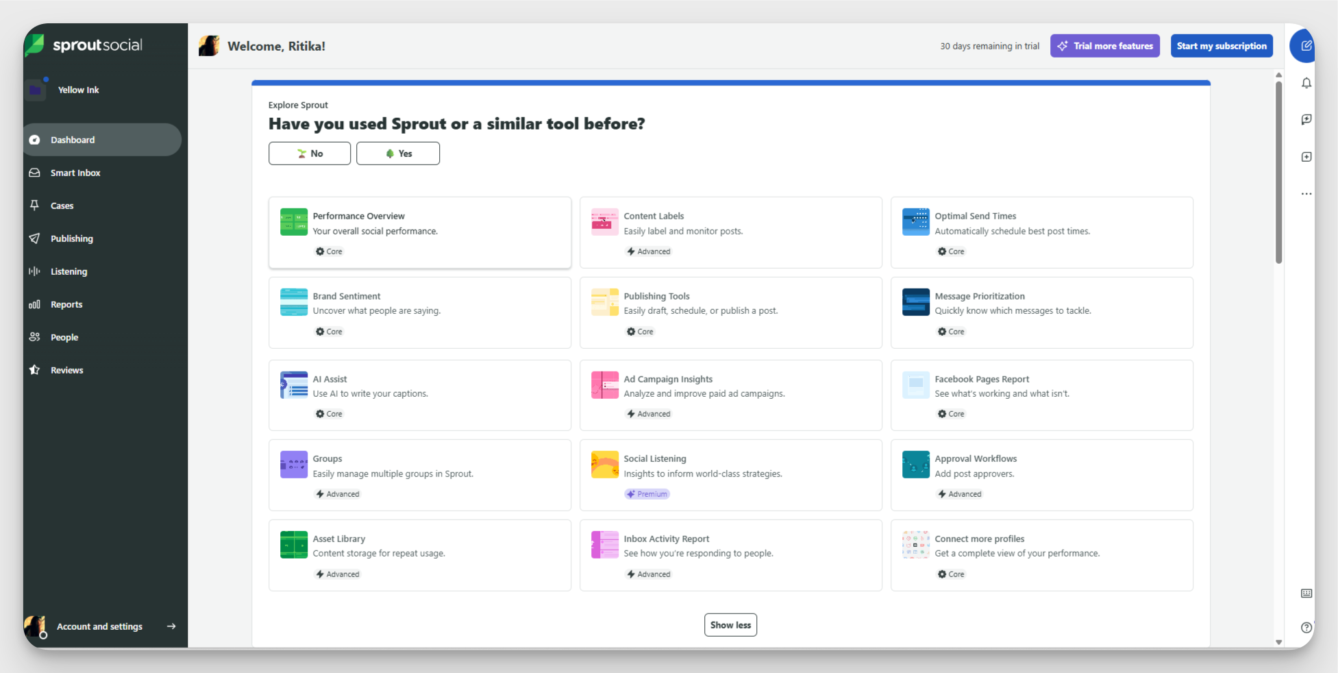 sprout social dashboard