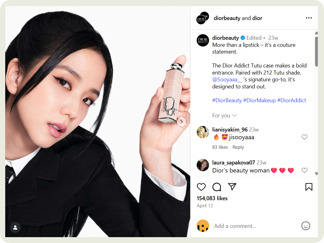 dior instagram campaign example