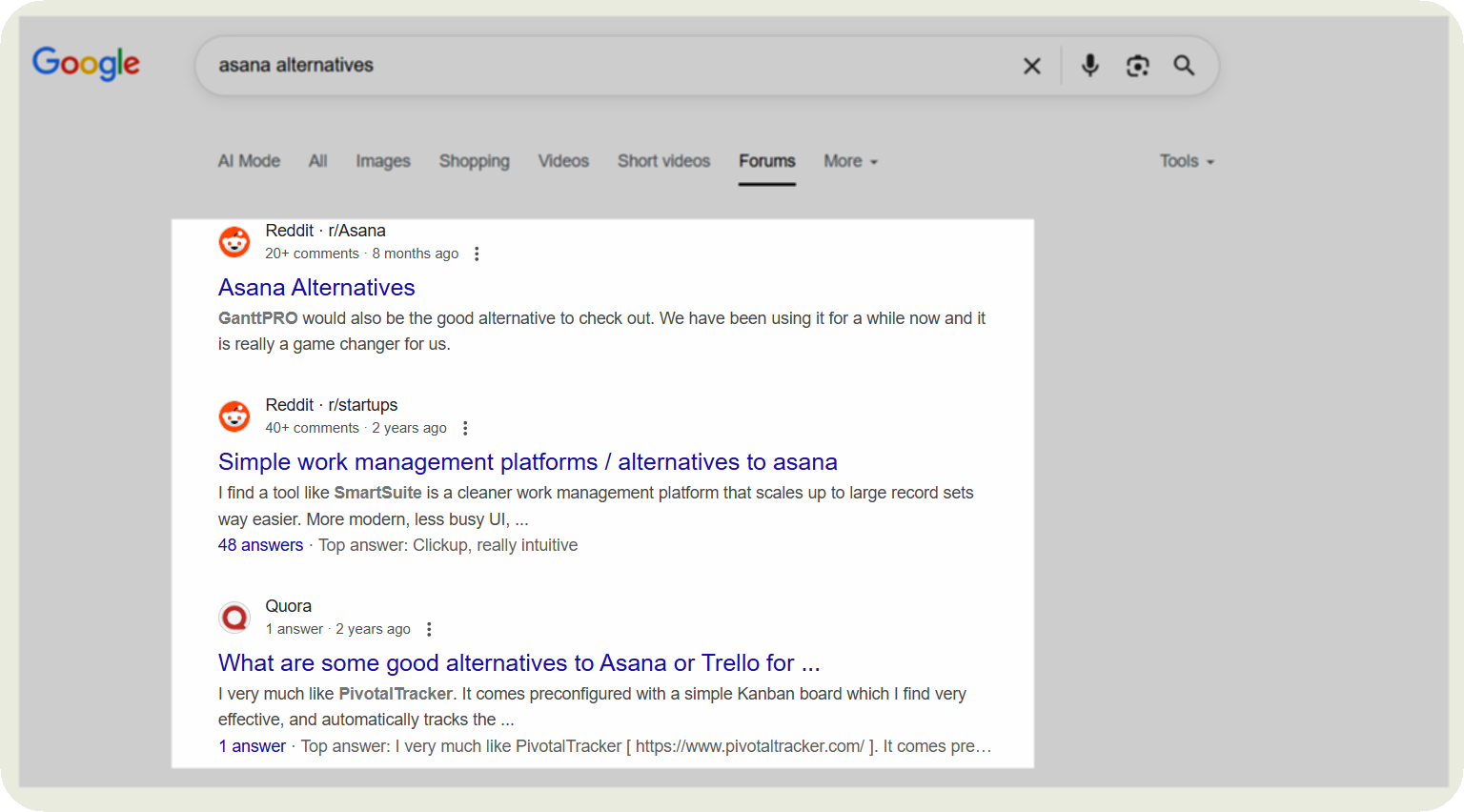 google search example