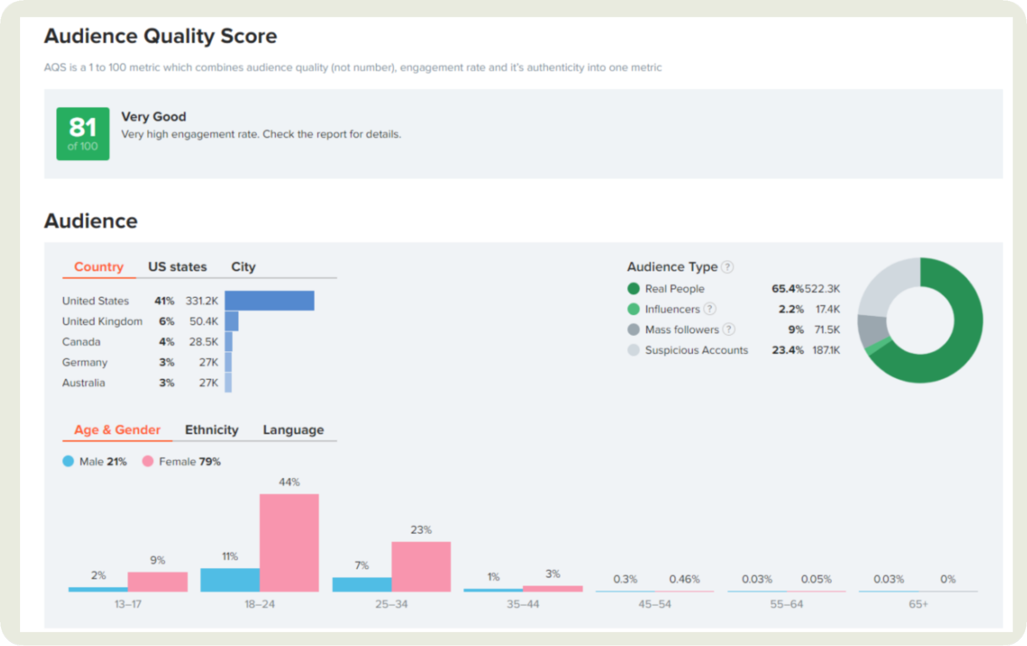 hypeauditor dashboard