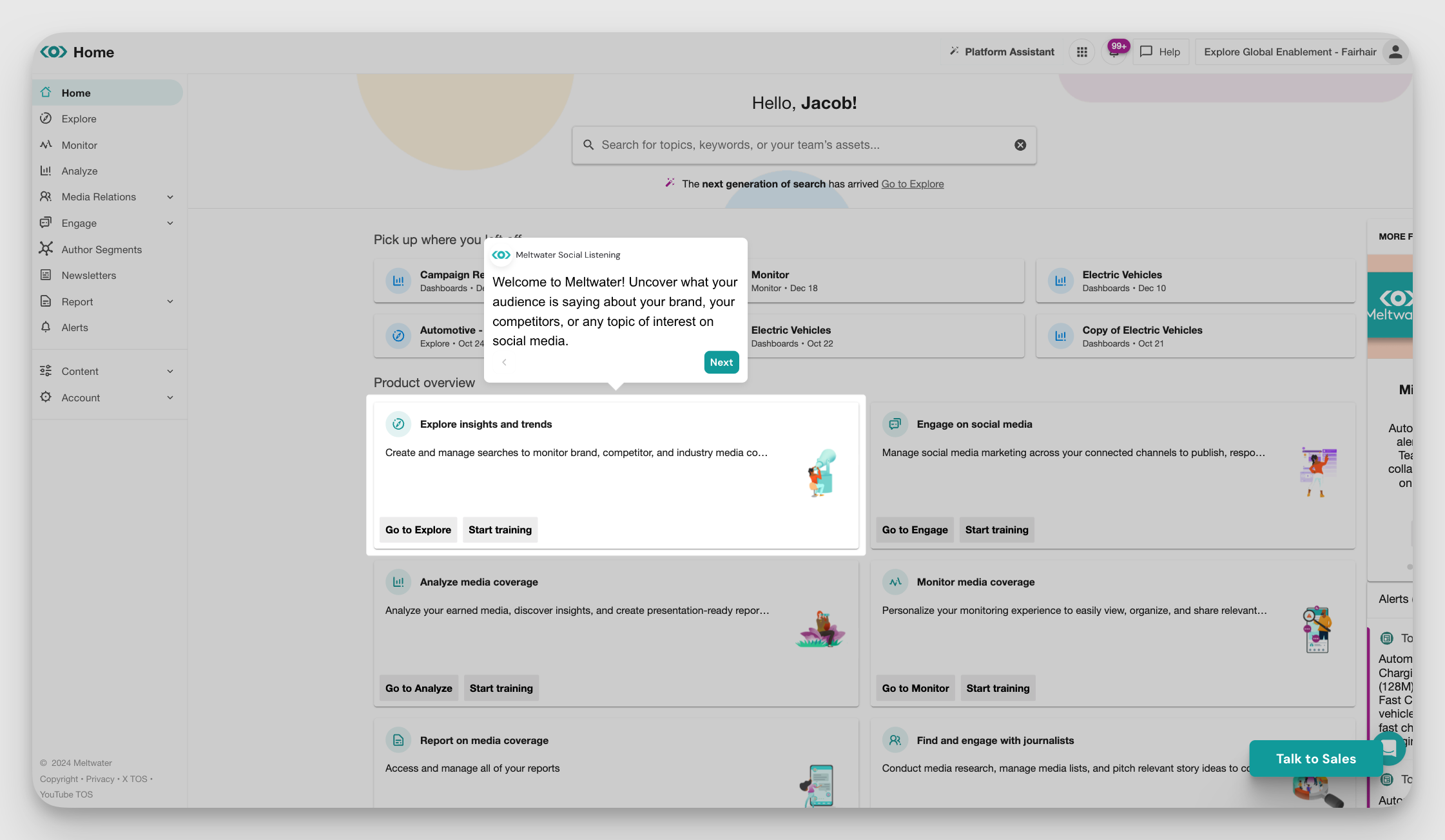 meltwater dashboard