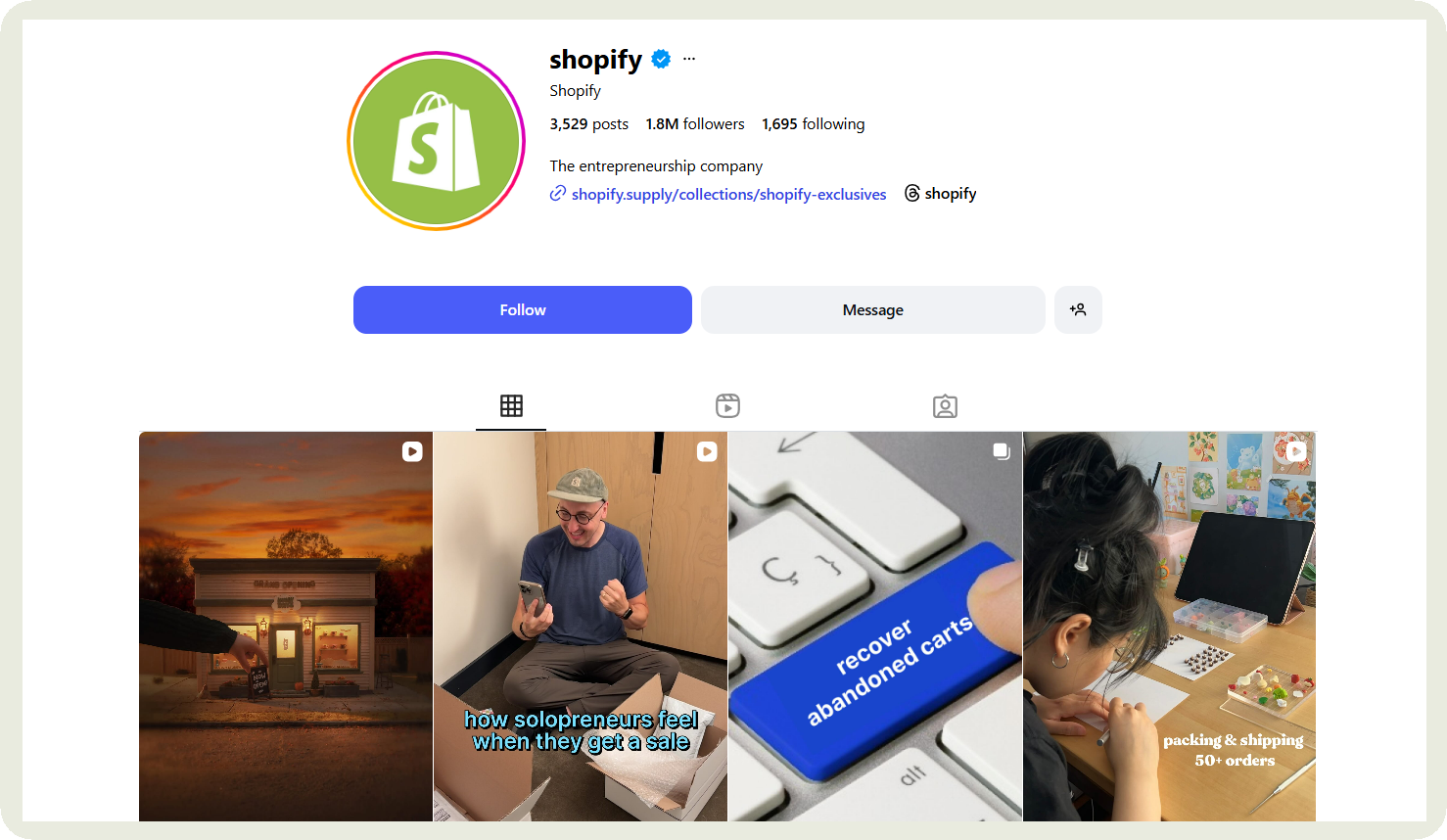 shopify profile
