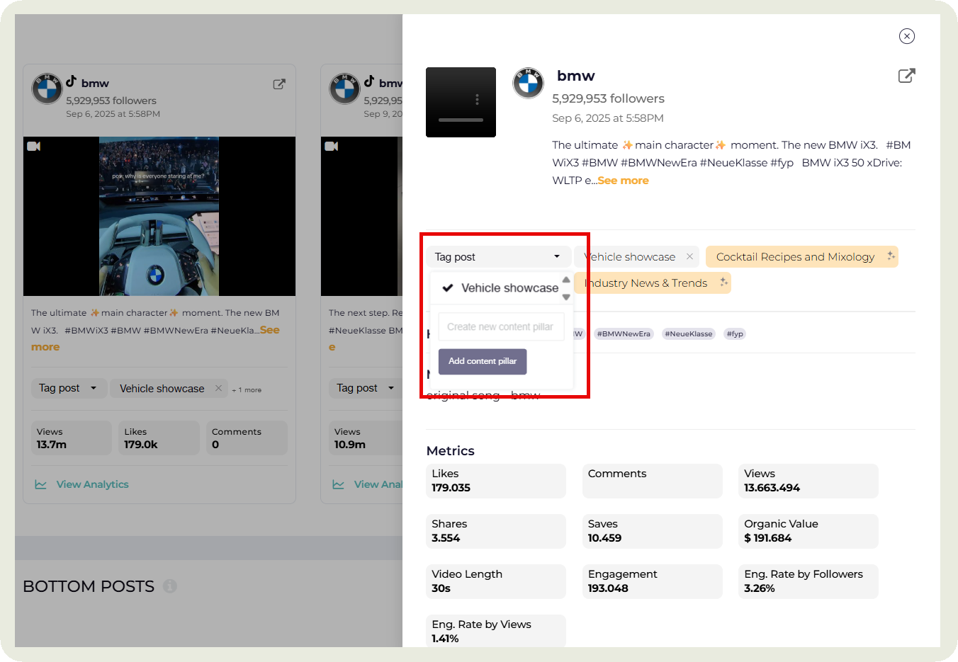 socialinsider tiktok post tagging