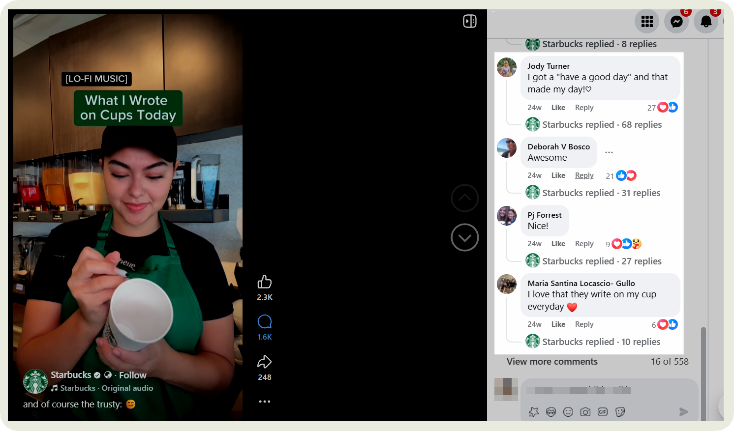 starbucks reel example