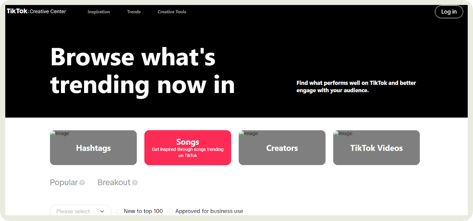 tiktok creative center