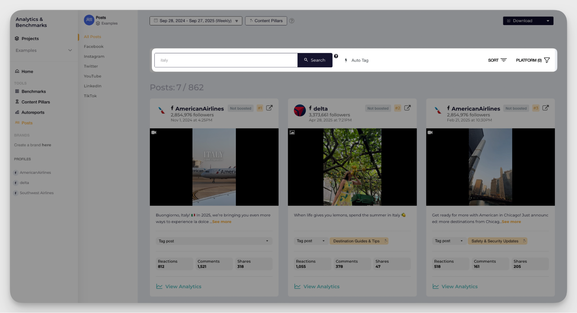manual tagging socialinsider feature