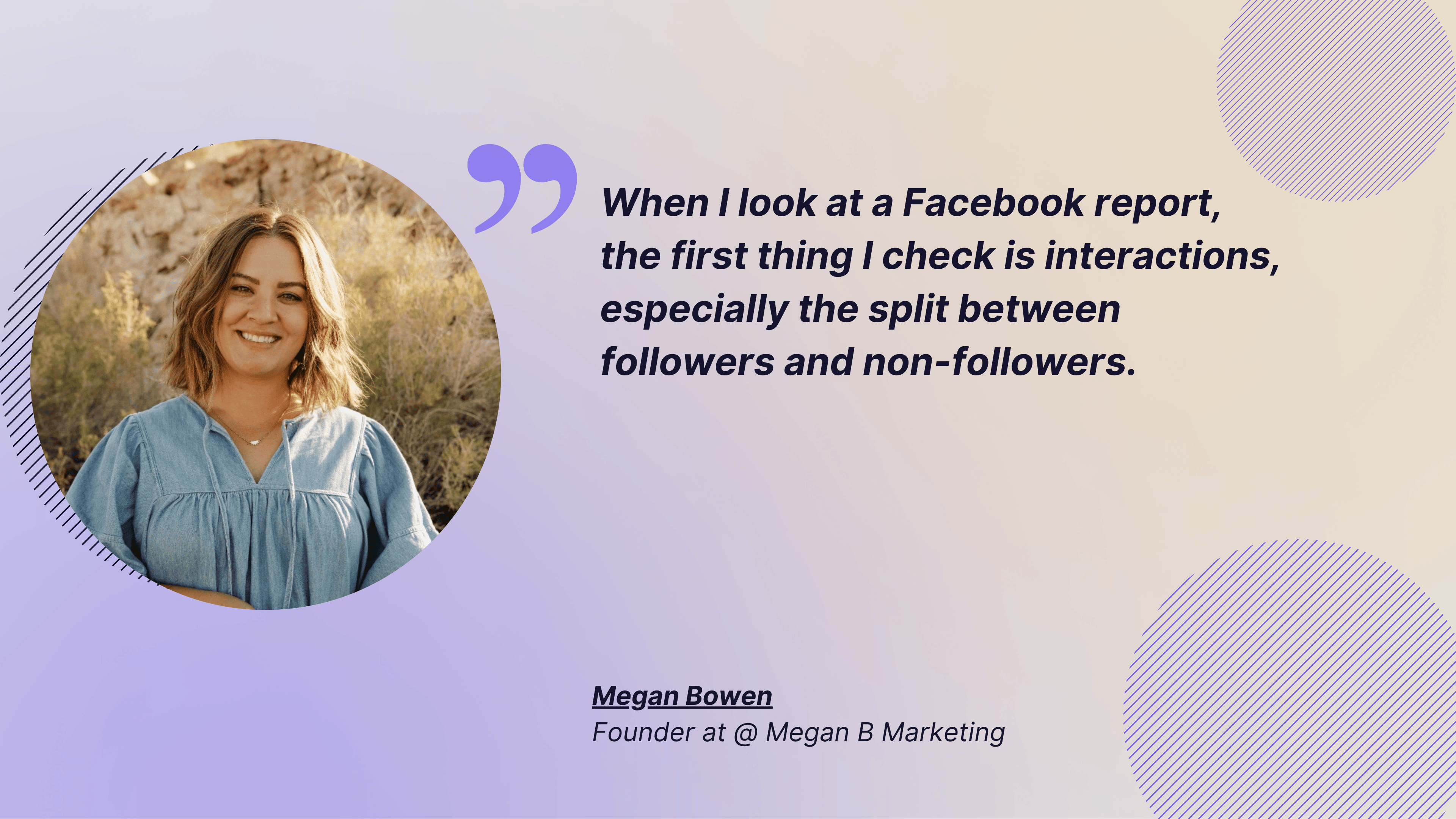 megan bowen quote about facebook metrics