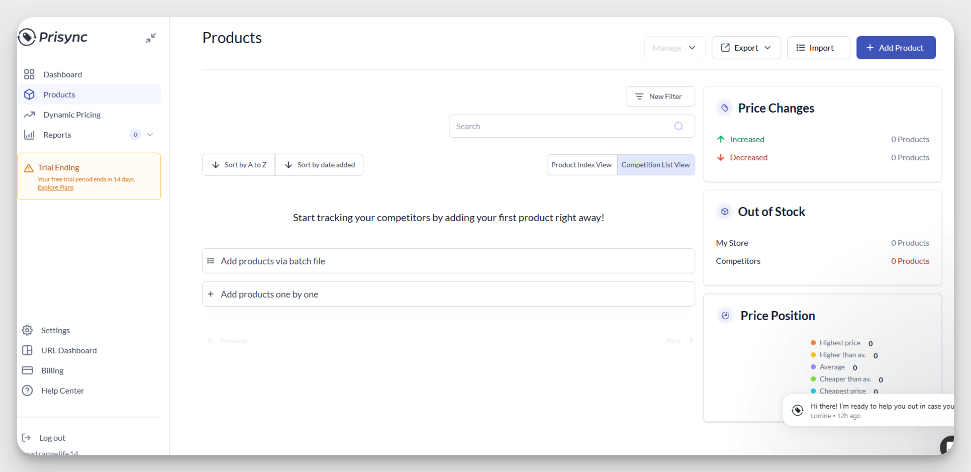 prysinc dashboard