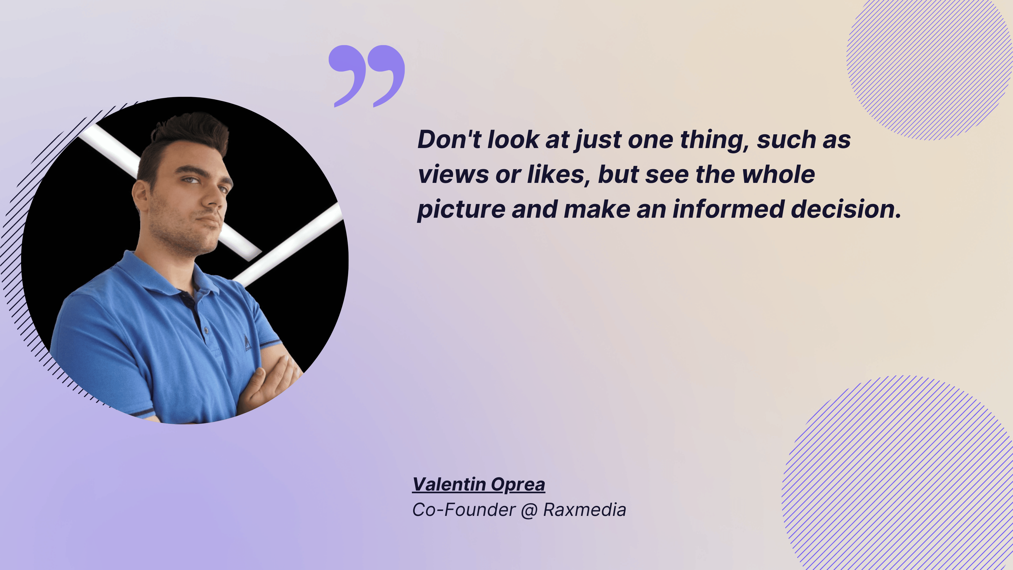 quote from valention oprea about instagram metrics