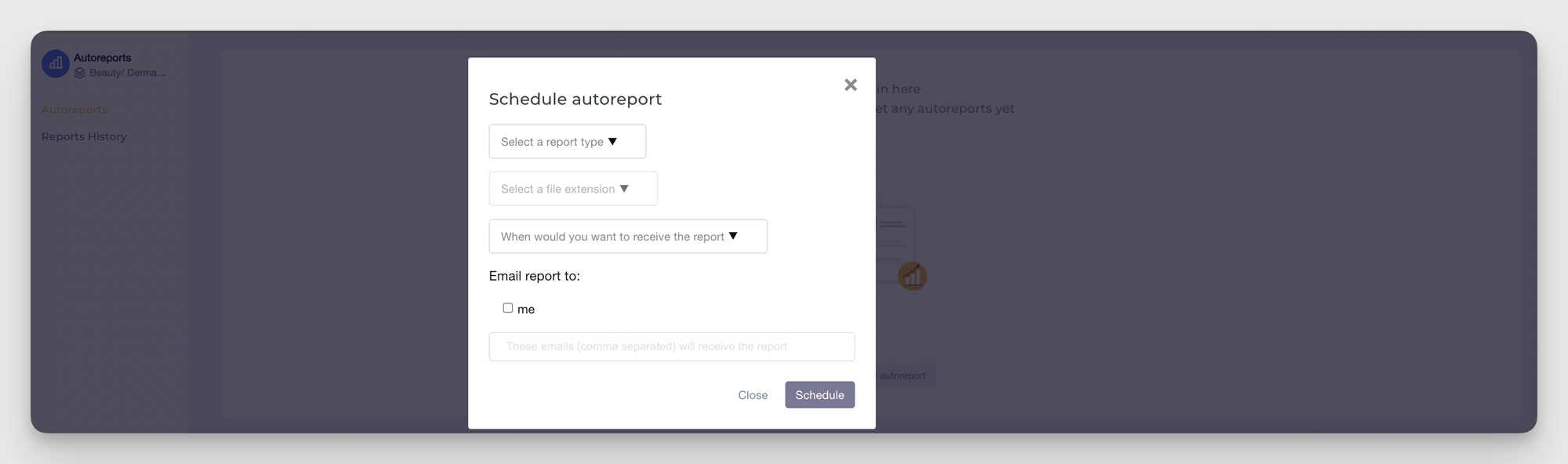 socialinsider autoreporting feature