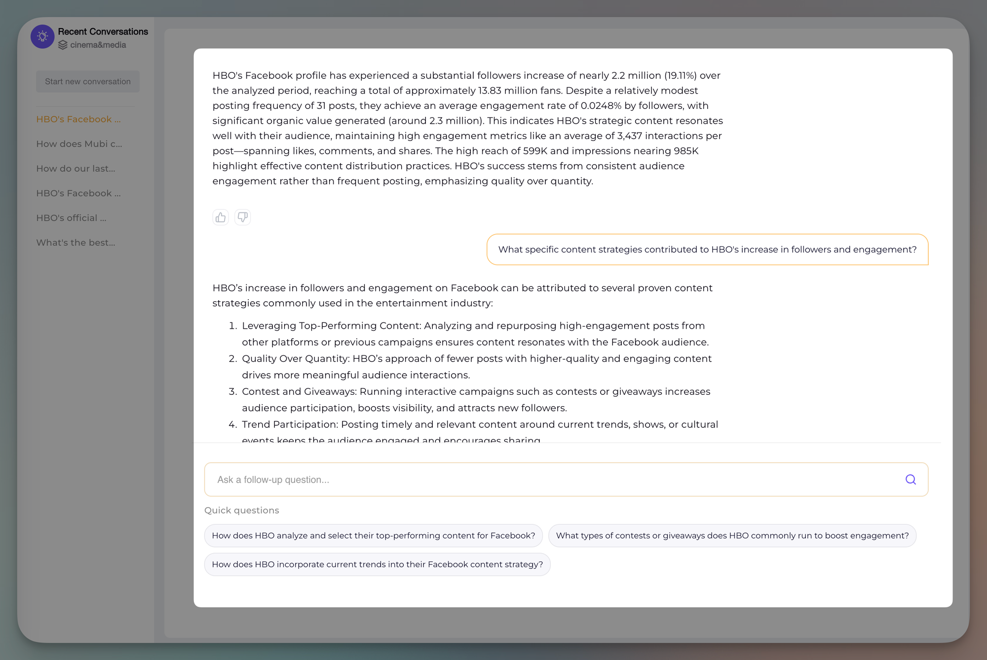 Socialinsider AI: Project Key Insights & Follow-up Questions